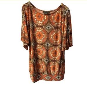 INC Cold Shoulder Top Paisley Print Size XL